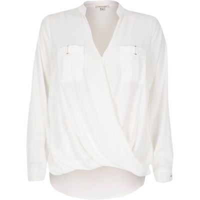 Cream military blouse